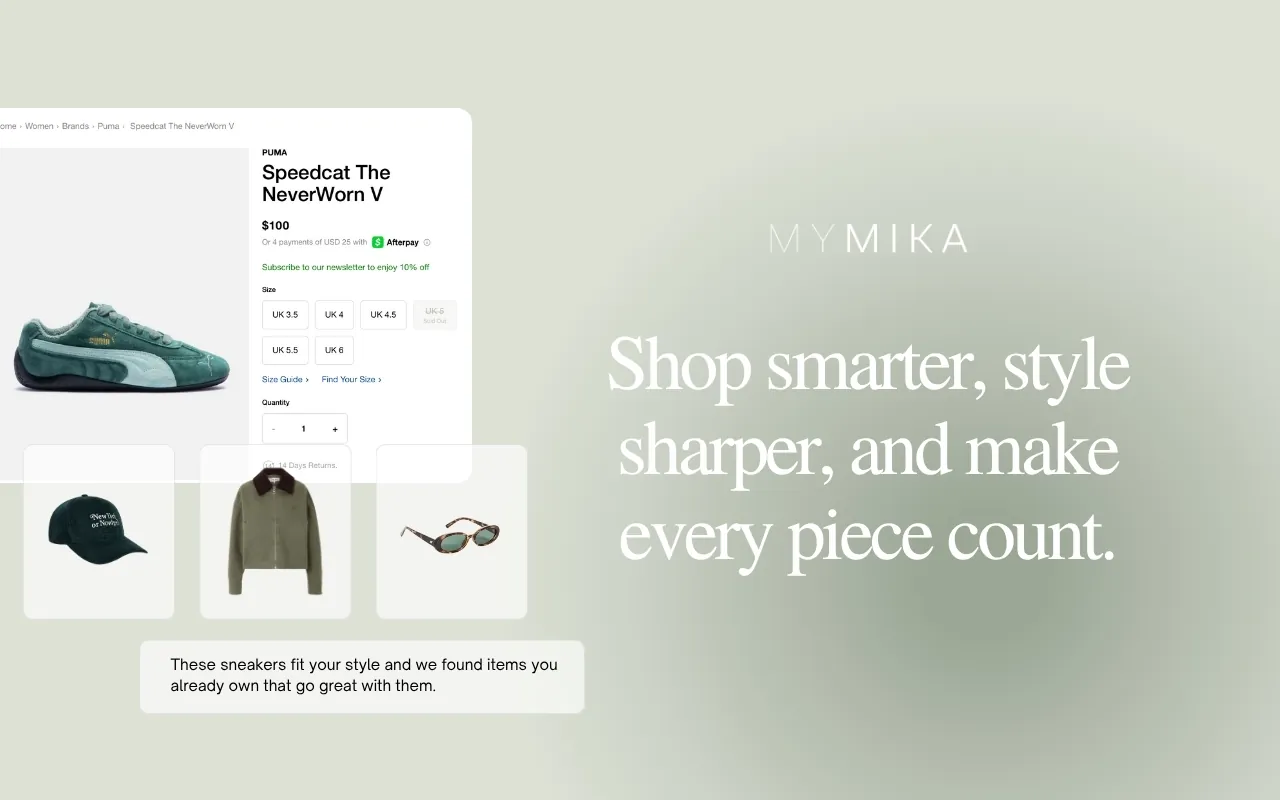 MYMIKA screen that matches pieces into outfits